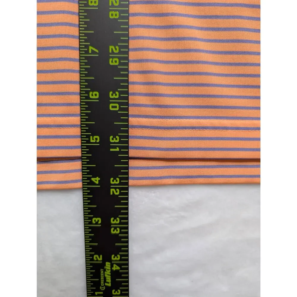 Donald Ross‎ Mens Golf Polo Shirt - Large Orange Stripe Performance ODCC 1892